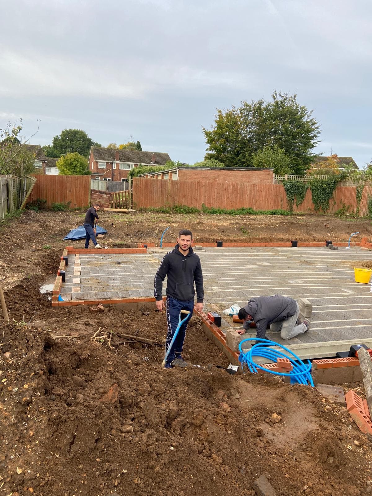 Groundwork and beam installation with block flooring being laid by our team